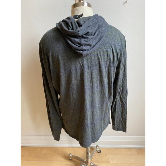 Robert Barakett "Talbert" stripe gray hoodie sz Xlarge Mens long sleeve top - Picture 5 of 8